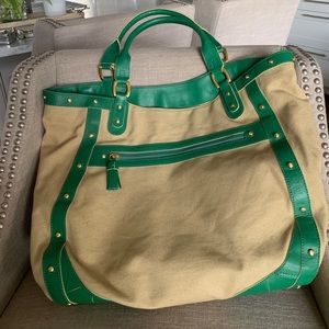 Cole Haan Canvas Leather trimmed Tote